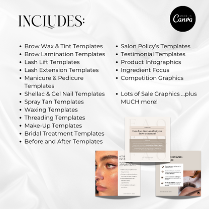 Beauty Salon- Over 350 Social Media Templates